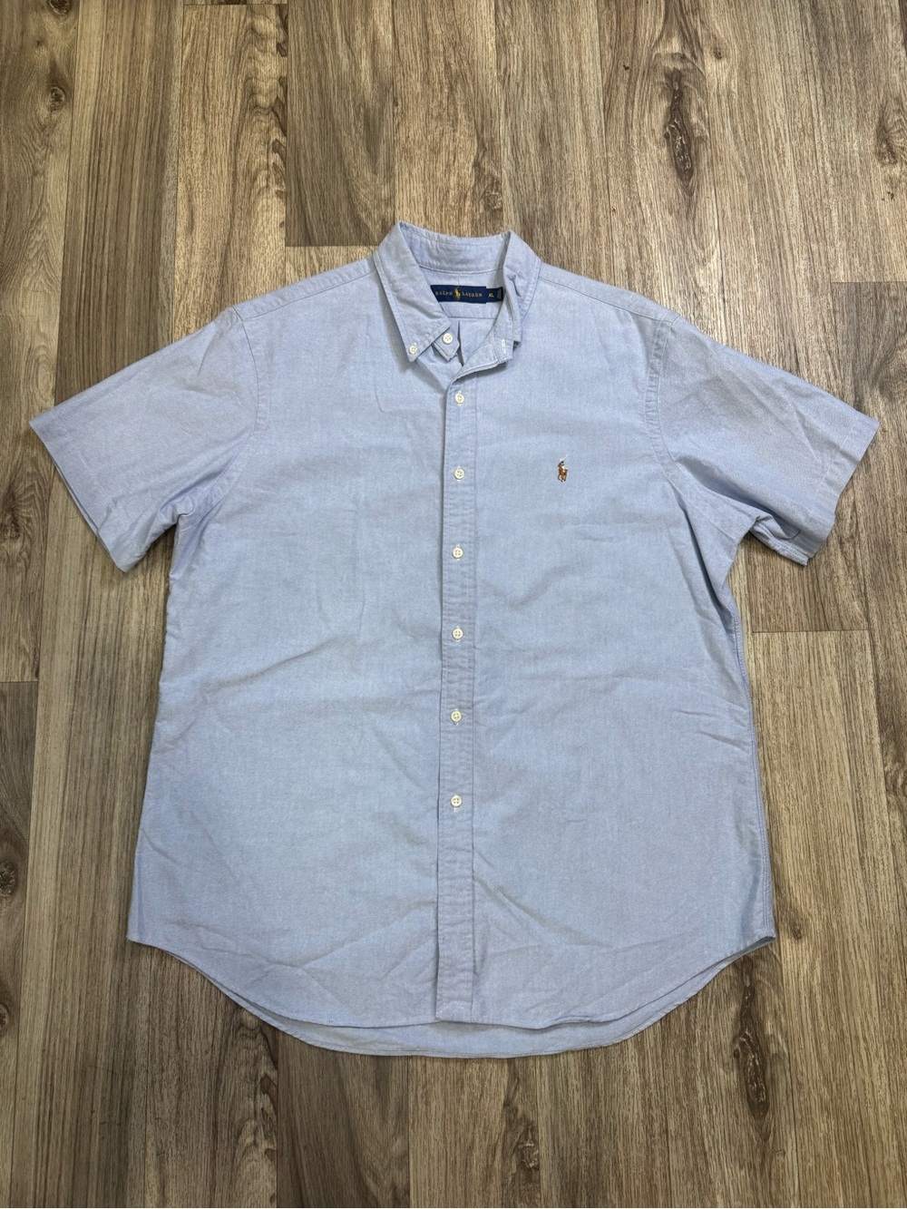 Polo Ralph Lauren Men’s XL Blue Oxford Shirt Short Sleeve Pony Preppy Classic
